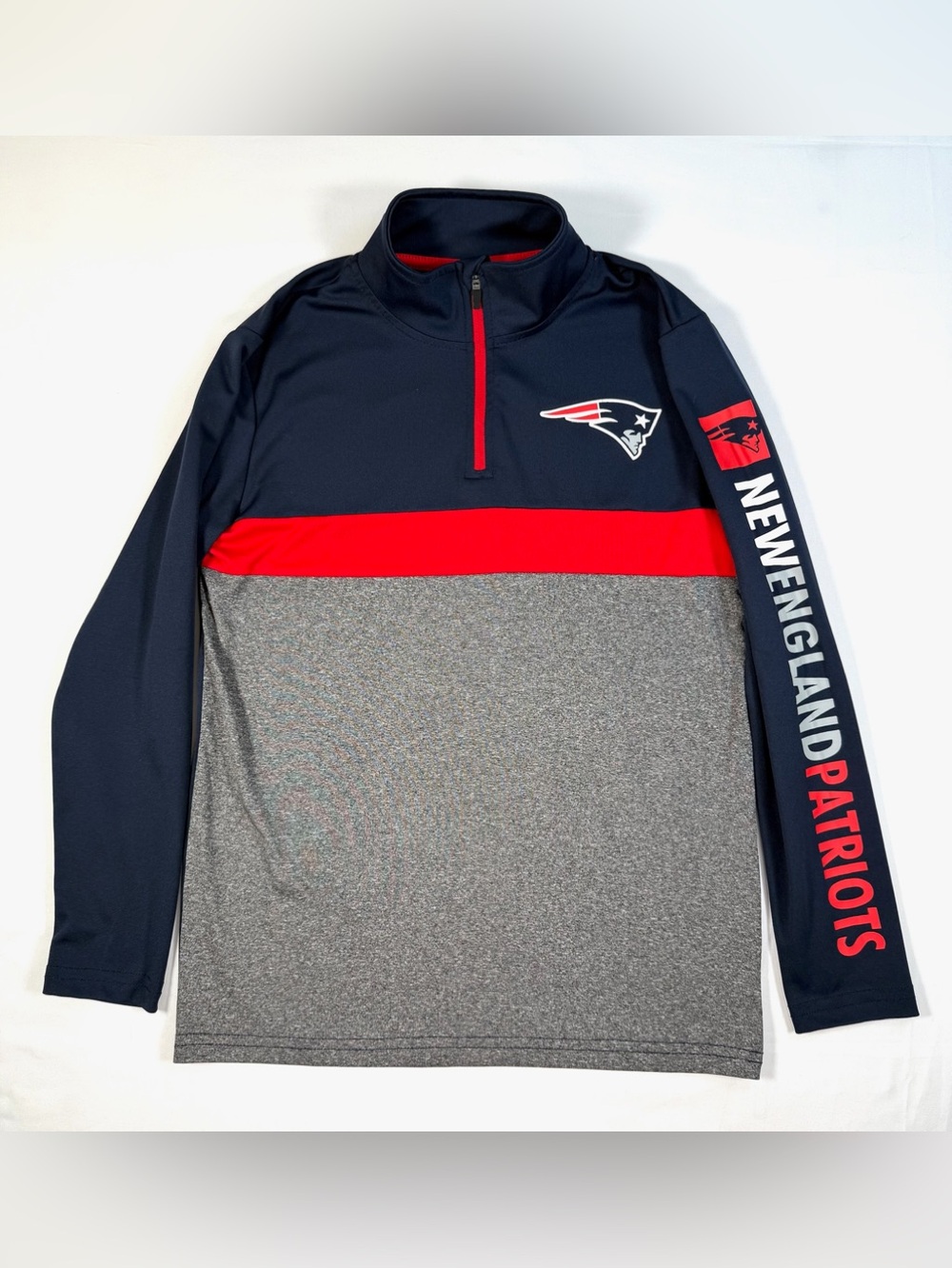 NFL Unisex XL Quarter Zip Pullover New England Patriots Performance Long Sleeve
